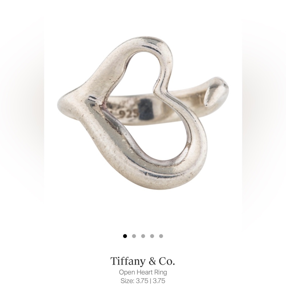 From the Elsa Peretti Collection. Sterling silver Tiffany & Co. Open Heart ring.